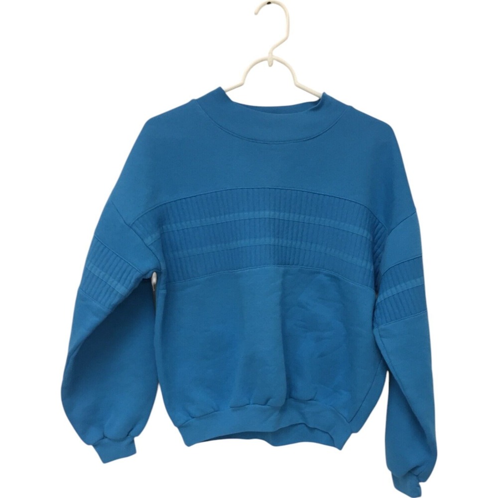 Jean Michaud Sweatshirt Blue Mens Large Pullover Fleece Long Sleeve Crew Neck‎
